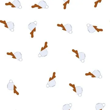 Pattern brew coffee cup splash cartoon vector Stockillustratie