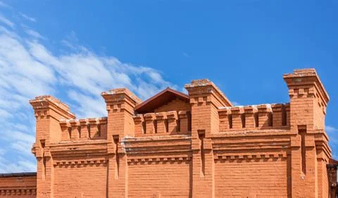 Pattern brick bond of of the parapet Stock Photos
