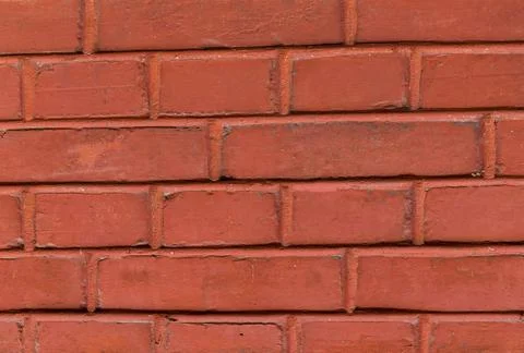 Pattern brick wall rectangular stone painted red terracotta color element of 스톡 사진