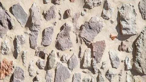 Pattern of bricks and stones at old middle age wall, Magdeburg, Germany Stock Photos