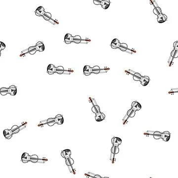 Pattern bridge violin cartoon vector Stock Illustration