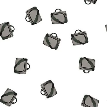 Pattern briefcase laptop bag cartoon vector Stockillustratie