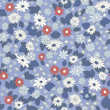 A pattern of bright abstract colors on a soft blue background. Repeating ve.. Stock Illustration