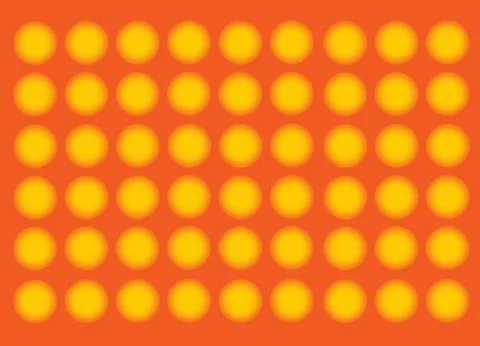 Pattern of bright blurred yellow dots on orange background. Stock Illustration