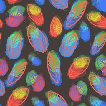 Pattern of bright colorful leaves. Leaf pattern. The autumn pattern イラスト素材