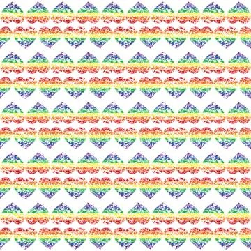 Pattern with bright hearts Stock Illustration