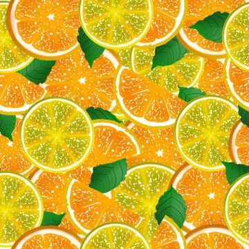Pattern bright juicy background mint orange lime Stock Illustration