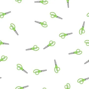 Pattern bright kid scissors cartoon vector Stock Illustration