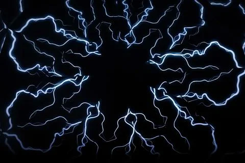 Pattern of bright laser waves on a dark background. Blurred image Stock Photos