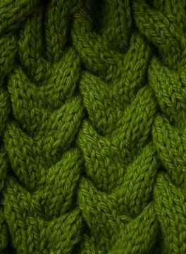 Pattern of bright saturated green woolen thread, knitted. 写真素材