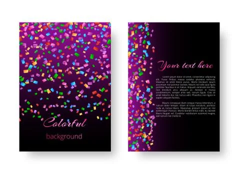 Pattern brochure with colored confetti Stock Illustration