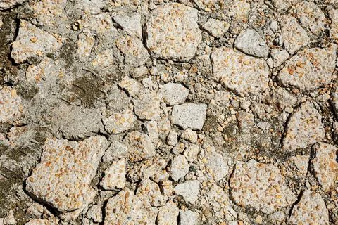 Pattern of broken cement parking lot isolated with copy space Stock Photos