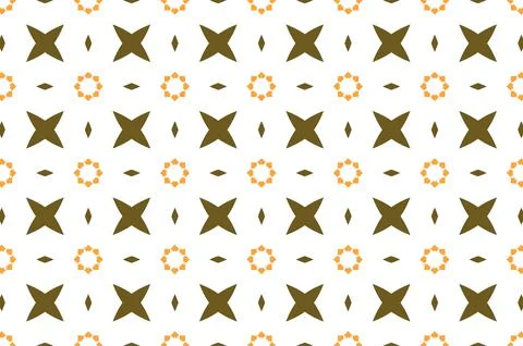 A pattern of brown and brown stars with a yellow dot in the middle Stock Illustration
