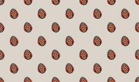 Pattern of brown and purple leaves on a light green background Stock Illustration