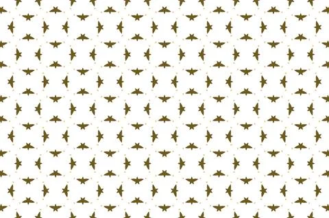 A pattern of brown and white birds is spread across a white background Illustrazione stock