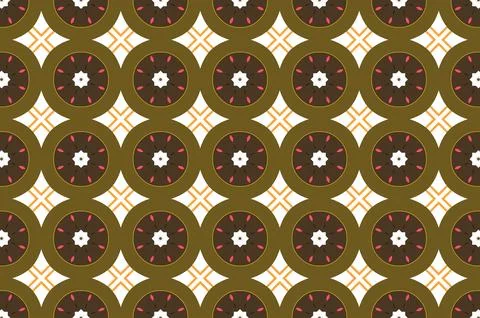 A pattern of brown and white circles with pink dots Stock Illustration