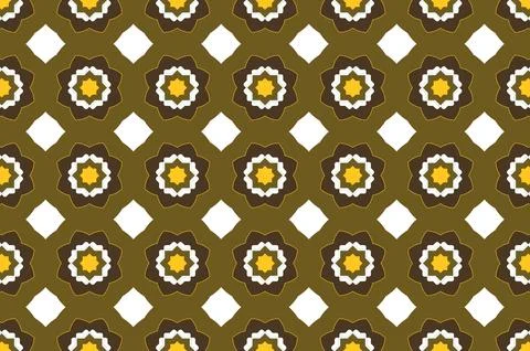 A pattern of brown and white flowers Stock Illustration