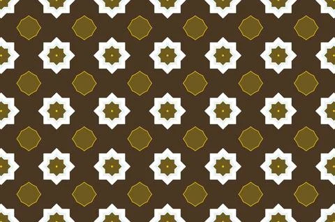 A pattern of brown and white flowers Stock Illustration