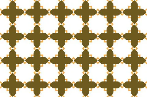 A pattern of brown and white squares with a yellow border Stock Illustration