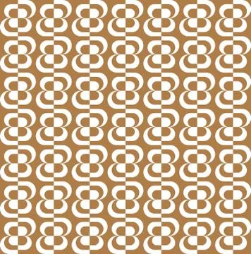 Pattern with brown and white stylized flowers Stock Illustration