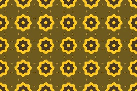 A pattern of brown and yellow flowers Stock Illustration