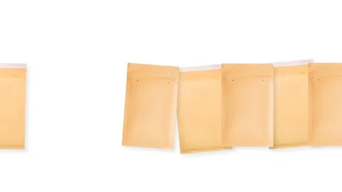 Pattern of brown bubble envelopes, logistic concept , Motion graphic Stock Footage 111018505