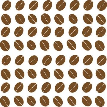 A pattern of brown coffee beans. A set of coffee beans イラスト素材