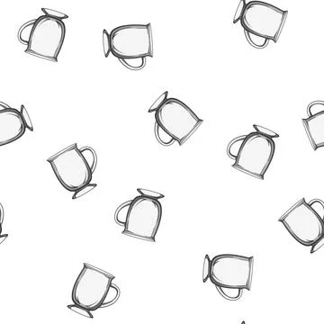 Pattern brown coffee glass cartoon vector Stock Illustration