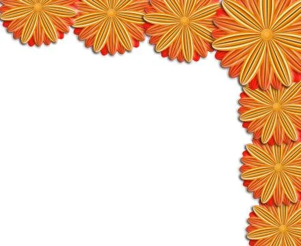 Pattern from brown flowers in the upper corner Stock Illustration