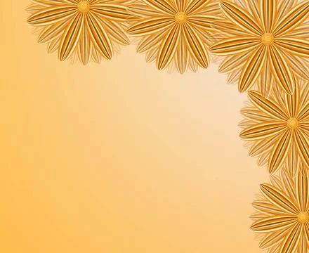 Pattern from brown flowers in the upper corner floral stylish ornament fro... Stock Photos