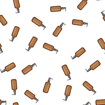 Pattern Brown glass dispenser bottle with pump mechanism Stock Illustration