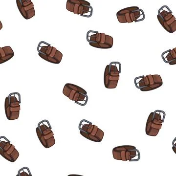 Pattern brown leather belt cartoon vector sign color Stock Illustration