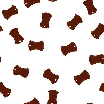 Pattern brown leather label with stitching and hole for branding Illustrazione stock