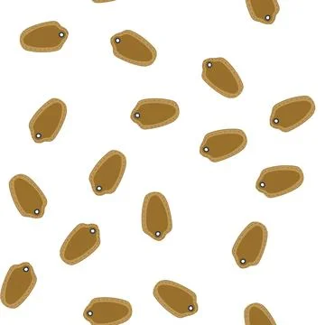 Pattern brown leather label with stitching and eyelet design Illustrazione stock
