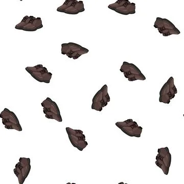 Pattern brown man shoes cartoon vector Stock Illustration