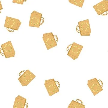 Pattern brown paper bag cartoon vector Illustrazione stock