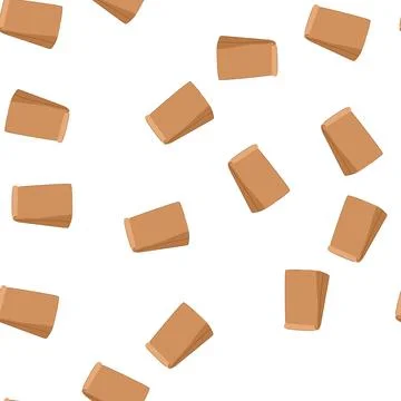 Pattern brown paper lunch bag cartoon vector Stock Illustration