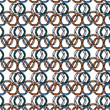 Pattern of brown, pink, corporal, blue, colorful, bright, fashionable circles Stock Illustration