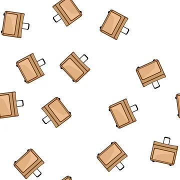 Pattern Brown rolling travel bag for journey and trip Illustration