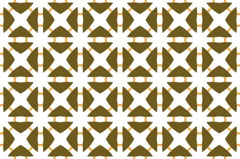 A pattern of brown squares and triangles and orange circle on a white backg.. Stock Illustration