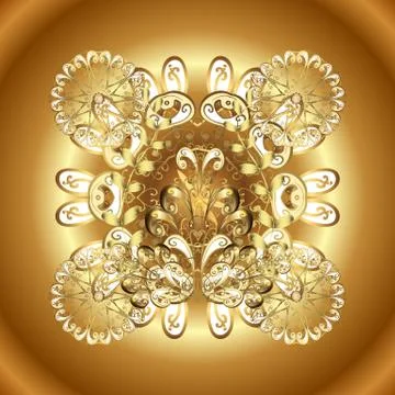 Pattern in brown, yellow and beige colors. Vector. Arabesque texture abstract vi 스톡 일러스트