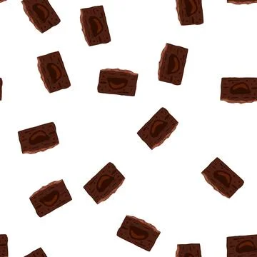 Pattern brownie chocolate dessert sweet treat design Stock Illustration
