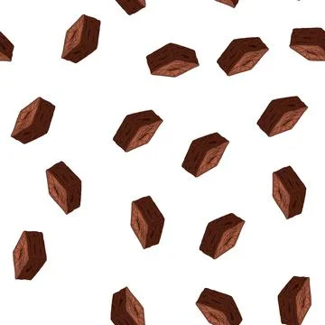 Pattern brownie dessert food square Stock Illustration
