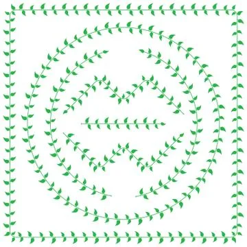 Pattern brush from green Leaves Stock Illustration