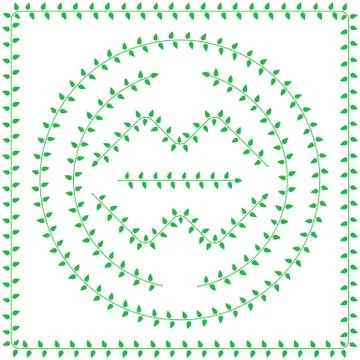 Pattern brush from green Leaves Illustrazione stock