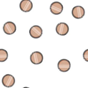 Pattern brush powder cosmetic cartoon vector Stock Illustration