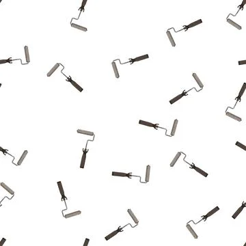 Pattern brush roller paint cartoon vector Stock Illustration