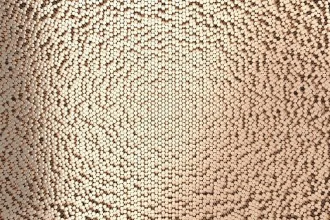 Pattern of brushed copper cylinders of different length Illustrazione stock