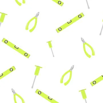 Pattern of bubble level and chisel with a convenient handle and pliers. Easy Stock-Illustration