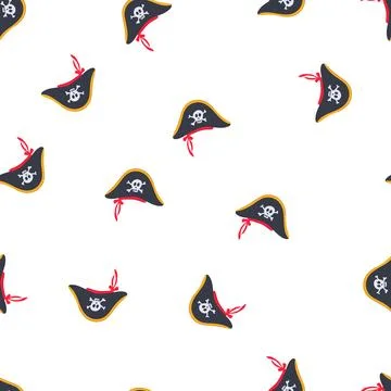 Pattern buccaneer pirate hat cartoon vector Illustrazione stock